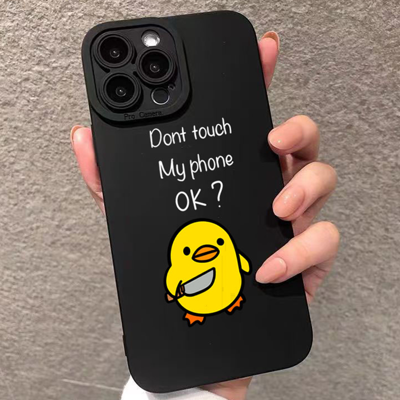 Phone Cases Xr Iphone - Cute Minimalist Cartoon Duck Silicone Phone