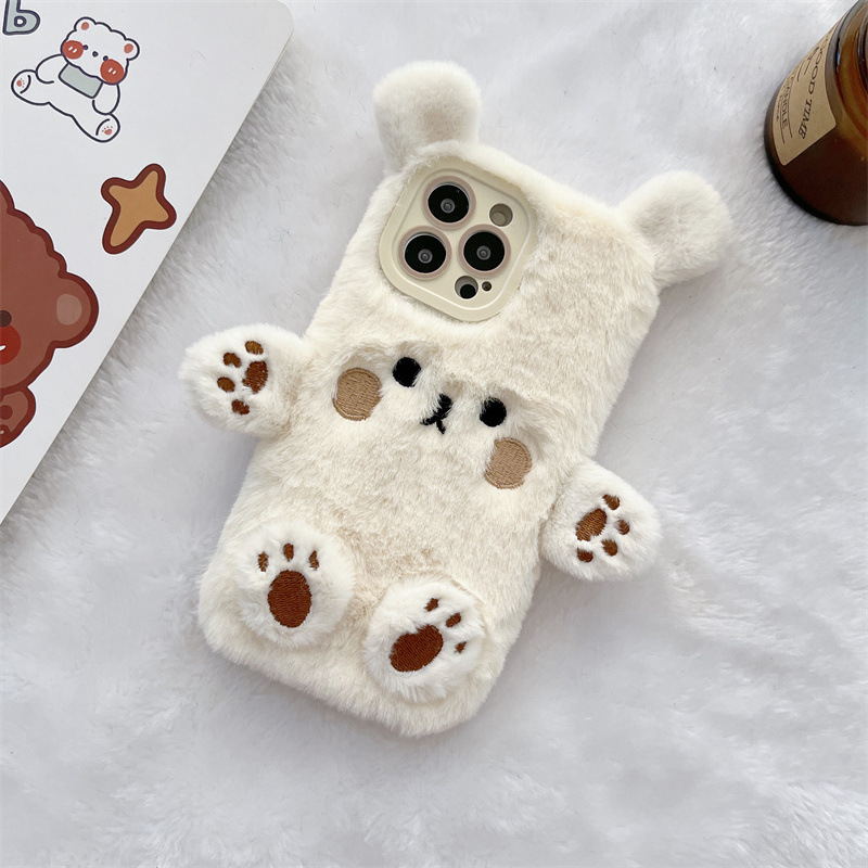 Korean 3D Cartoon Bear Fluffy  - огляд і ціна Phone Cases Iphone 13
